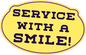 Service with a smile badge graphic
