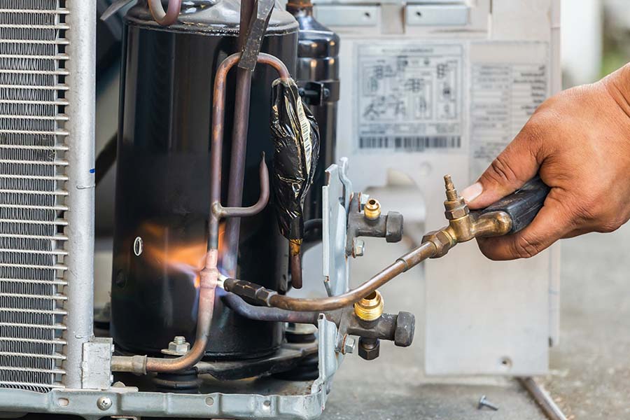 Repairing air conditioner copper lines